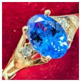 10K(1.7G),  TANZANITE (0.8CT), DIA (0.04CT) RING