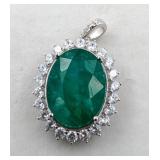 3.5 CT EMERALD GEMSTONE PENDANT,APPRAISAL $6605