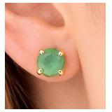SILVER GENUINE EMERALD  (APP 1.2CT) EARRING