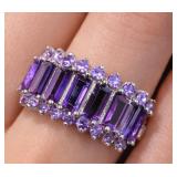 SILVER(5.33G),  GENUINE AMETHYST (APP 5CT) RING