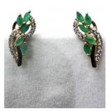 GOLD PLATED STERLING SILVER NATURAL EMERALD
