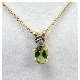 10KT YELLOW GOLD NATURAL PERIDOT (0.50CT) PENDANT