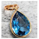 10K(0.57G),  BLUE TOPAZ (2.2CT) PENDANT