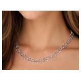 SILVER(6.5G),  UNIQUE HEART SHAPE CHAIN 17'