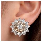 SILVER(4.8G),  SMOKEY QUARTZ AND CZ EARRING