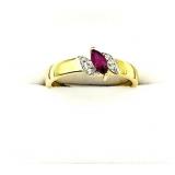 GOLD PLATED STERLING SILVER NATURAL ENHANCED RUBY