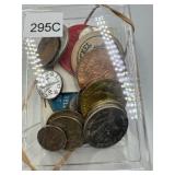 BOX MISC COINS, TOKENS ETC.