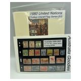 STAMPS UNITED NATIONS, KOREA, AUSTRALIA 6 DEALER