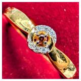 SILVER(1.3G),  LAB DIAMOND + CZ RING