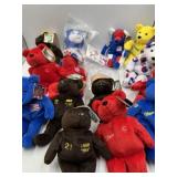 SPORTS BEANIE BABIES PLUS PACK OF PLASTIC HEART
