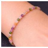 SILVER FANCY COLOR TOURMALINE BRACELET 7'