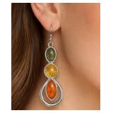 SILVER(3.97G),  GENUINE AMBER EARRING