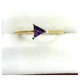 GOLD PLATED STERLING SILVER NATURAL AMETHYST