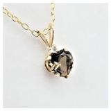 10KT YELLOW GOLD NATURAL SMOKEY TOPAZ HEART