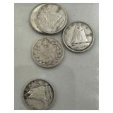 5 SILVER DIMES CANADA PRE 1967