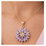 SILVER(1.52G),  GENUINE AMETHYST PENDANT