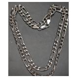 SILVER(8.68G),  RHODIUM PLATED HOLLOW ITALY CHAIN