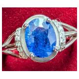 SILVER(2.65G),  GENUINE BLUE SAPPHIRE (2.65CT)