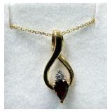 GOLD PLATED STERLING SILVER NATURAL GARNET