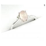 STERLING SILVER NATURAL ROSE QUARTZ (0.85CT) WITH