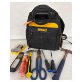 DEWALT TOOL BACKPACK WITH ASSORTED TOOLS