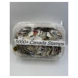 SMALL BIN WITH 5,000 PLUS CANADIAN STAMPS