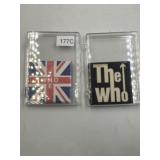 VINTAGE THE WHO 2 SQUARE BUTTONS