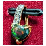 SILVER GENUINE BLACK OPAL (APP 0.5CT)PENDNAT