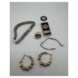 LOT ASSORTED COSTUME JEWELLERY - BRACELET,EARRINGS