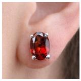 SILVER GENUINE GARNET (APP 0.6CT) EARRING