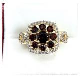 GOLD PLATED STERLING SILVER NATURAL GARNET