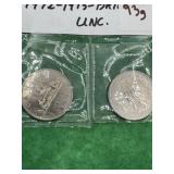 CANADA (2) 1 DOLLAR COINS 9172, 1973 - B.U.