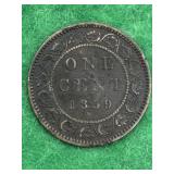 CANADA 1859 LG 1 CENT - VF - SOME CORROSION SPOTS