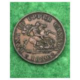 UPPER CANADA - 1850 1/2 PENNY LGT CIRC