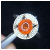 2.3 CT SILVER GARNET GEMSTONE RING,APPRAISAL