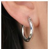 SILVER(1.39G),  SMALL HOOP 15MM EARRING