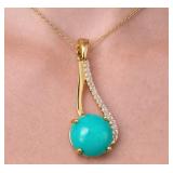 SILVER(2.3G),  TURQUOISE (2.55CT) PENDANT