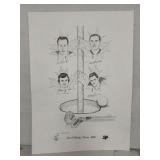 LARGE PRINT SIGNED BY 4 NHL PLAYERS BOBBY BAUN