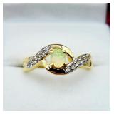 GOLD PLATED STERLING SILVER NATURAL OPAL (0.22CT)