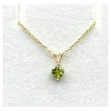 10KT YELLOW GOLD NATURAL PERIDOT HEART SHAPE