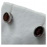 STERLING SILVER NATURAL GARNET (2.29CT) EARRINGS,