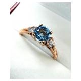 10KT ROSE GOLD NATURAL BLUE TOPAZ (0.80CT) WITH