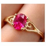 10K(1G), LAB RUBY (0.5CT) RING, SIZE 5.5