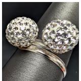 SILVER(2.73G),  CRYSTAL BALL RING