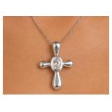 SILVER(1.44G),  CZ CROSS PENDANT