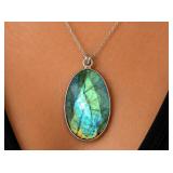 SILVER(APP 7G),  LABRADORITE PENDANT