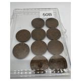 1934 CANADA GEORGE V ONE CENT LOT OF 10