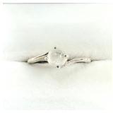 STERLING SILVER NATURAL MOONSTONE (0.45CT) RING,