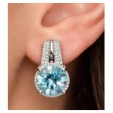 SILVER(4.51G), BLUE TOPAZ (APP 2CT)EARRING