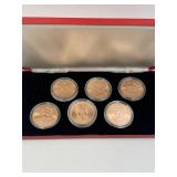1982 BRONZE CALGARY FLAMES TRADE DOLLAR SET 6